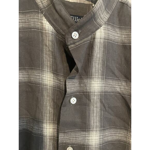 Peter Elliot Shirt Men’s Large Button Up Linen Blend Long‎ Sleeve Plaid - Picture 2 of 7